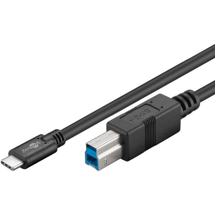 Cablu USB 3.0 type C tata la USB B 3.0 1m 5Gbit/s negru 67986 Goobay