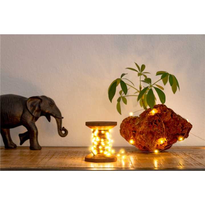 Fir 10m 100 micro LED alb cald 2700K 2W 3lm 5V cu cablu USB 3m si intrerupator 60341 Goobay