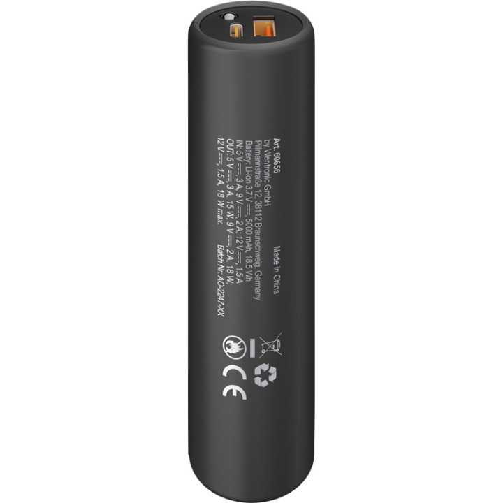 Power Bank 5.0 5000mAh suport pentru bicicleta negru USB-A/USB type C 3A 60656 Goobay