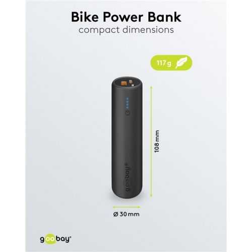Power Bank 5.0 5000mAh suport pentru bicicleta negru USB-A/USB type C 3A 60656 Goobay