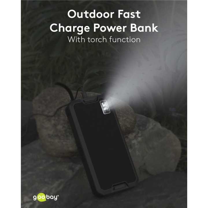 Power Bank SOLAR 20000mAh USB type C FAST CHARGE PD QC3.0 53934 Goobay