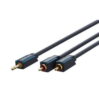 Cablu Profesional CLICKTRONIC audio STEREO JACK 3.5 mm AUX tata la 2x RCA tata STEREO 3m OFC COAX 50 ohm 70468 CLICKTRONIC