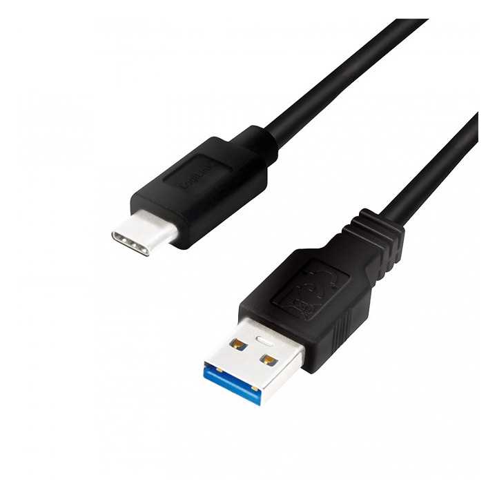 Cablu USB 3.0 A - USB type C 0.5m negru LOGILINK CU0167