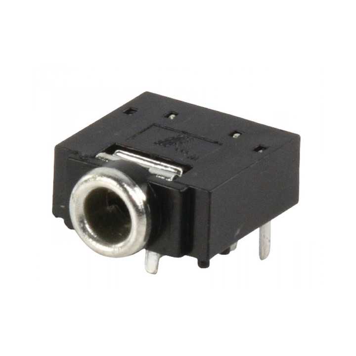 Conector 3.5mm stereo jack montabil pe panou cu intrerupator Valueline JC-128