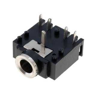 Conector 3.5mm stereo jack montabil pe panou cu intrerupator Valueline JC-128