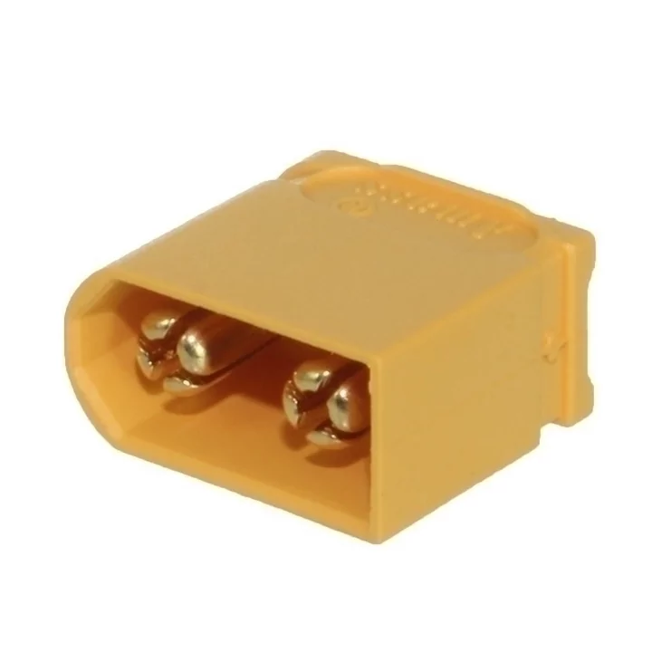 Mufa alimentare DC XT60 tata 2 pini pe cablu lipire galbena AMASS XT60U-M