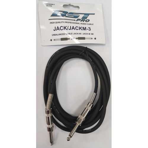 Cablu mono Jack 6.35 mm tata - Jack 6.35 mm tata 3m High Quality Professional by BST JACK/JACKM-3