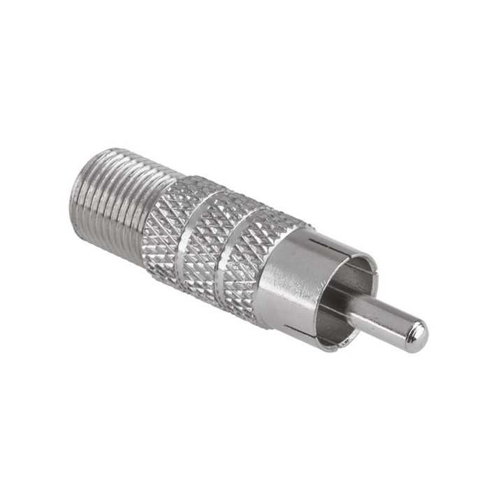 Adaptor F mama la RCA tata din metal Goobay