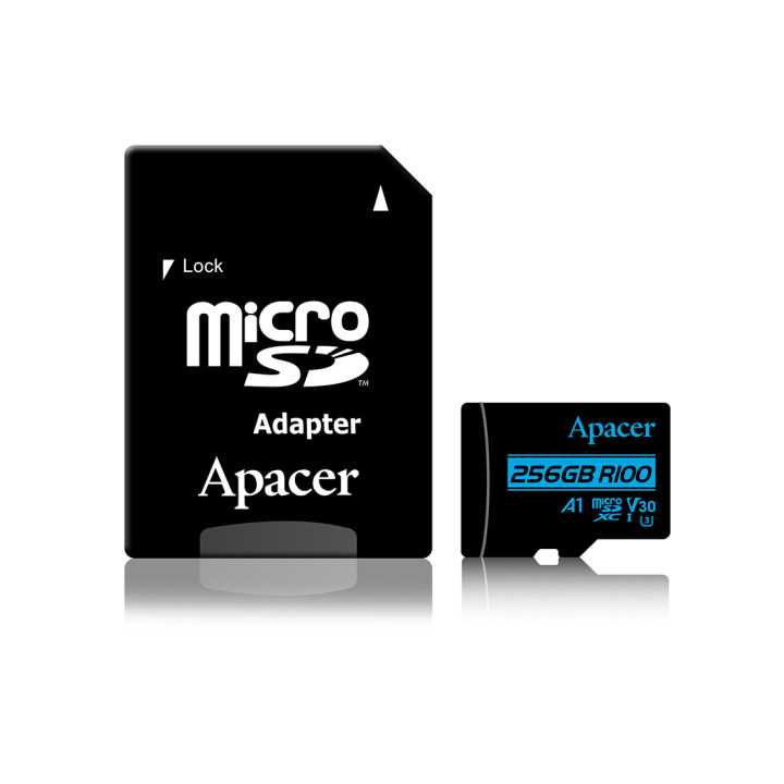 Card microSDXC UHS-I Apacer 256GB clasa 10 cu adaptor SD AP256GMCSX10U7-R