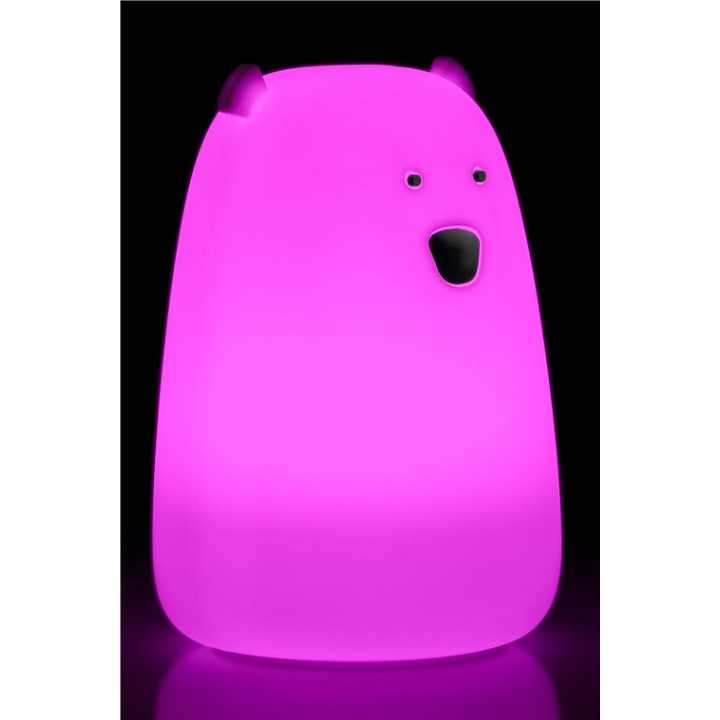 Luminã de noapte cu LED Ursul polar 7 culori 3 moduri lumina cu acumulator Goobay 61647