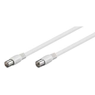 Cablu COAXIAL TV antena 3m mama-tata 75ohmi clasa A 85dB Dublu ecranat CCS alb Goobay 66615