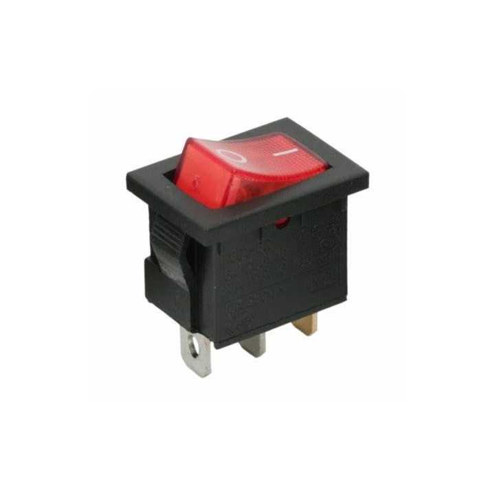 Intrerupator 3 poli 1 buton rosu ON-OFF 250V 6A 250V cu retinere
