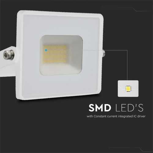 Reflector LED SMD 20W 6500K alb rece 1620lm IP65 alb V-Tac SKU-215951