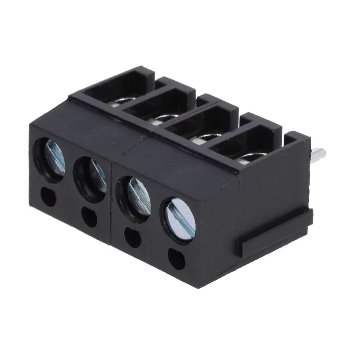 Regleta 4 contacte de conexiuni placa PCB in unghi 90 5mm 4 piste max.2.5mm2 negru DEGSON ELECTRONICS DG300-5.0-04P13