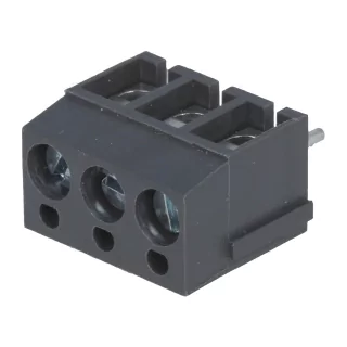 Regleta 3 contacte neagra de conexiuni placa PCB in unghi 90 5mm 3 piste max.2.5mm2 negru DEGSON ELECTRONICS DG300-5.0-03P-11-0