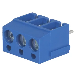 Regleta 3 contacte albastra de conexiuni placa PCB in unghi 90 5mm 3 piste max.2.5mm2 albastru DEGSON ELECTRONICS DG300-5.0-3P12