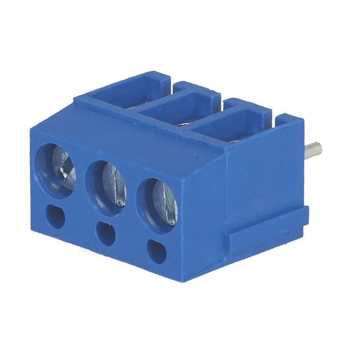 Regleta 3 contacte albastra de conexiuni placa PCB in unghi 90 5mm 3 piste max.2.5mm2 albastru DEGSON ELECTRONICS DG300-5.0-3P12