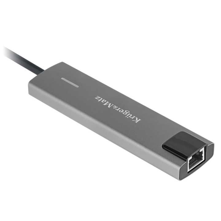 HUB 6in1 USB TYPE C - HDMI v1.4 3840x2160px 30Hz + 2x USB3.0/2.0 + 2x USB TYPE C + RJ45 Kruger&Matz