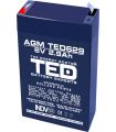 Acumulator AGM VRLA 6V 2.9Ah plumb acid 66x33x97 mm F1 terminal TED Battery Expert Holland TED002877