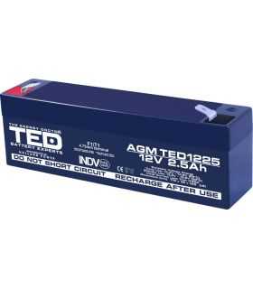 Acumulator AGM VRLA 12V 2.5Ah plumb acid 178x34x60 mm F1 terminal TED Battery Expert Holland TED003096