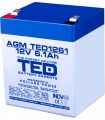 Acumulator AGM VRLA 12V 6.1Ah plumb acid 90x70x98 mm F2 terminal TED Battery Expert Holland