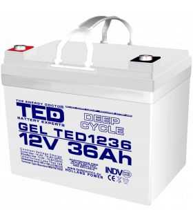 Acumulator AGM VRLA 12V 36Ah Plumb GEL Deep Cycle 195x128x155 mm M6 terminal TED Battery Expert Holland TED003386