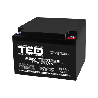 Acumulator AGM VRLA 12V 26Ah plumb acid 165x175x125 mm M5 terminal TED Battery Expert Holland
