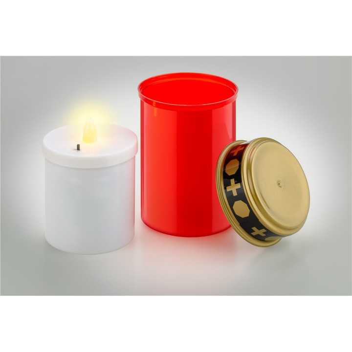 Lumanare LED candela rosie cu palpaire cu baterii 2x AA IP44 Goobay 60335