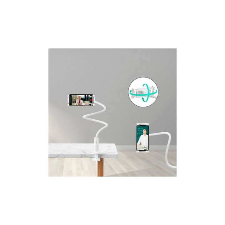 Suport reglabil de birou pentru 4.7-9.7inchi telefon/tableta si incarcare wireless alb Choetech T584F