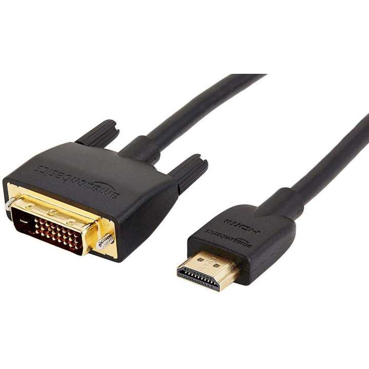 Cablu HDMI Tata - DVI-D 24+1 Tata 2m aurit FullHD negru