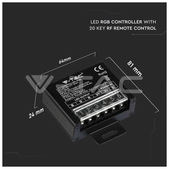 Controller banda LED RGB 12V/240W 24V/480W V-TAC