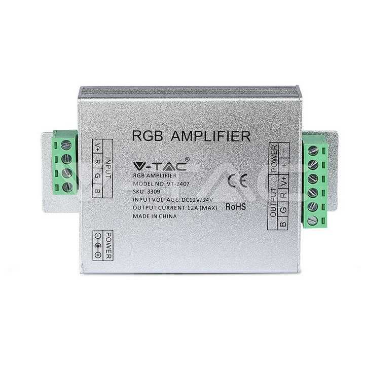 Amplificator banda LED RGB 12/24VDC 12A 3 canale x4A V-TAC