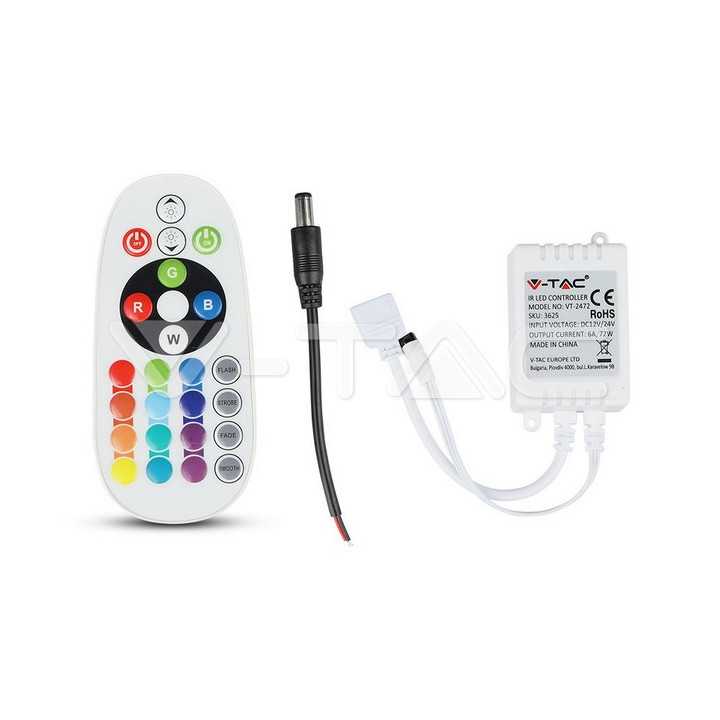 Controller LED RGB 24 butoane 12V/6A 24V/72W V-TAC