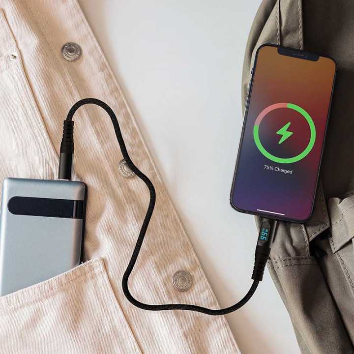 Cablu USB Type C - USB Type C 1m cu afisaj 5A V-Tac SKU-7746