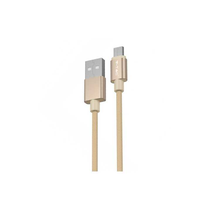 Cablu USB - micro USB 1m 2.4A auriu PLATINUM EDITION V-Tac SKU-8490