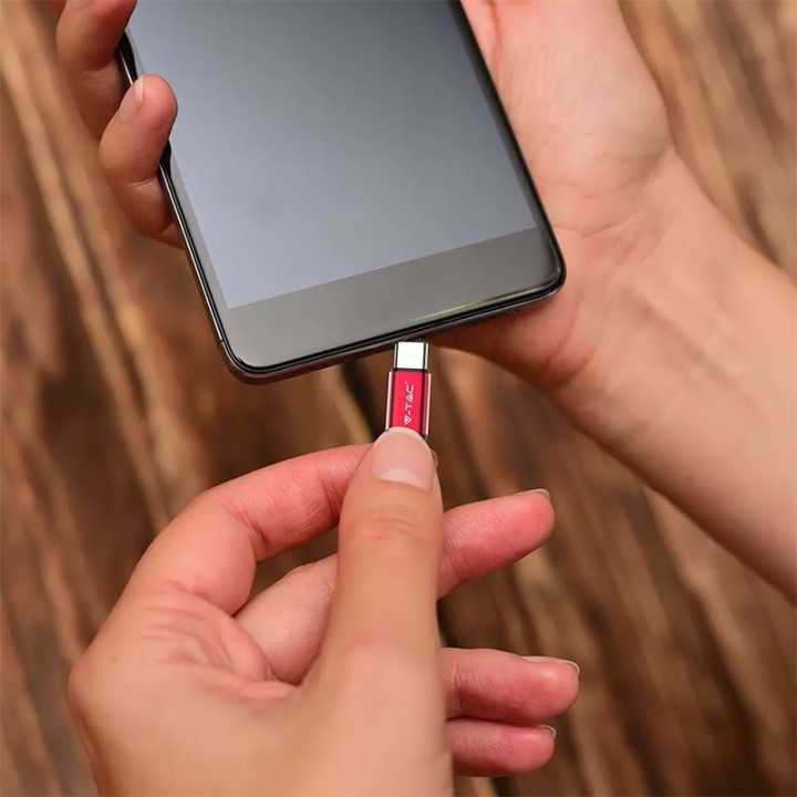 Cablu USB TYPE C 1m plat rosu 2.4A RUBY EDITION V-Tac SKU-8631