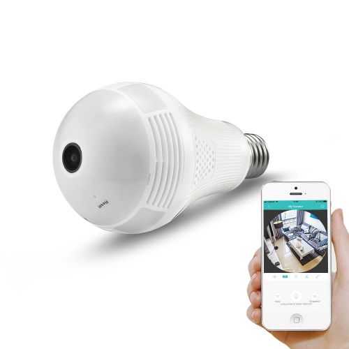 Bec LED cu camera IP VR bulb camera Panoramic WI-Fi 360EyeS 100-240V White