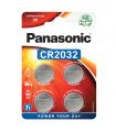 Set baterii CR2032 Panasonic 3V LITHIUM 20x3.2mm 4buc blister CR-2032EL/4B