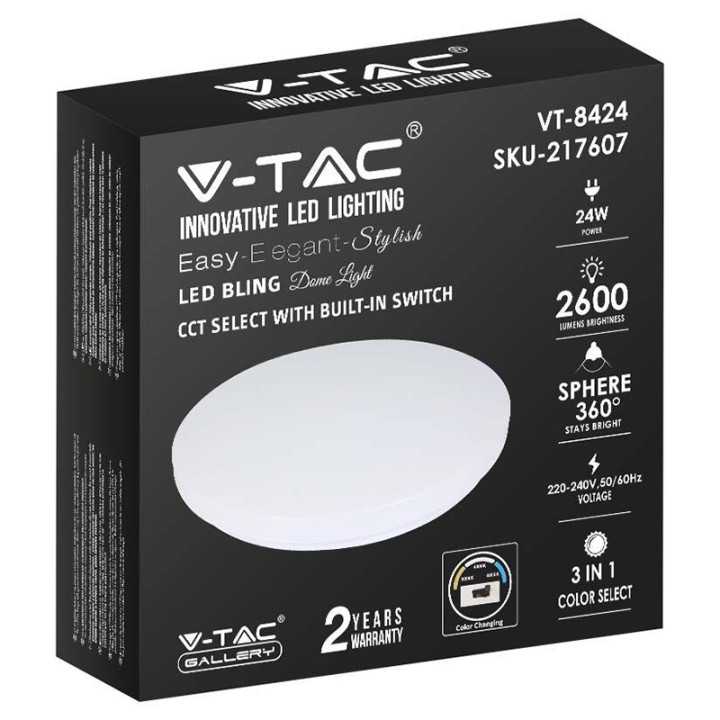 PLAFONIERA LED 24W 35CM 3 IN 1 V-TAC