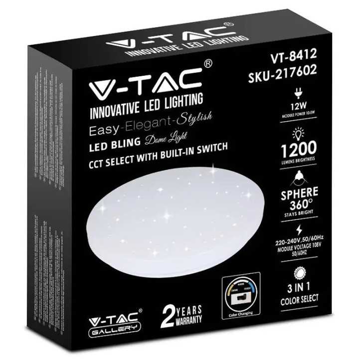 PLAFONIERA LED 12W 23CM 3 IN 1 - MODEL STELUTE V-TAC