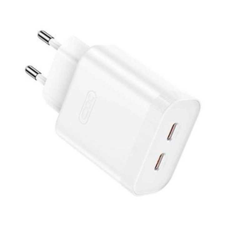 Adaptor Priza - 2x Type C PD 3A 35W alb XO-L105(EU)