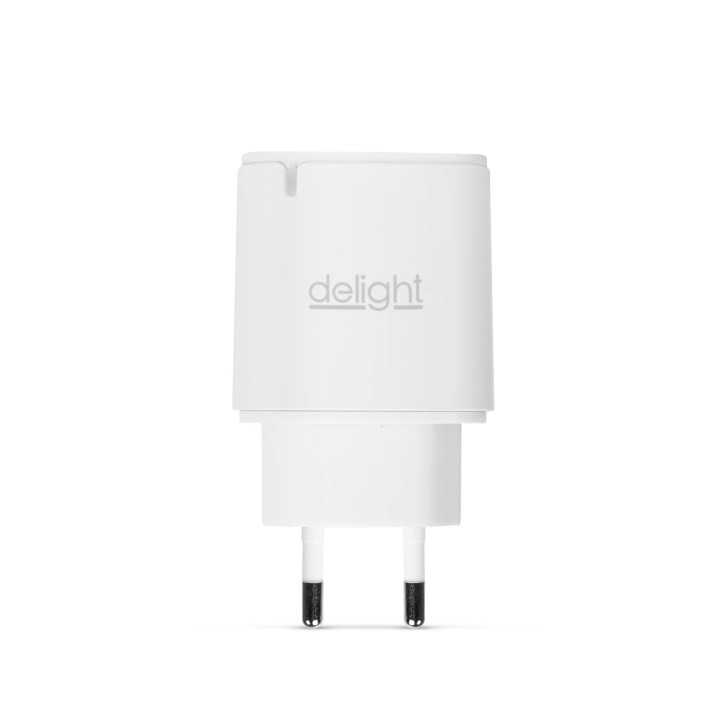 Incarcator retea 230V - USB Type C PD 20W incarcare rapida alb Delight 55046WH