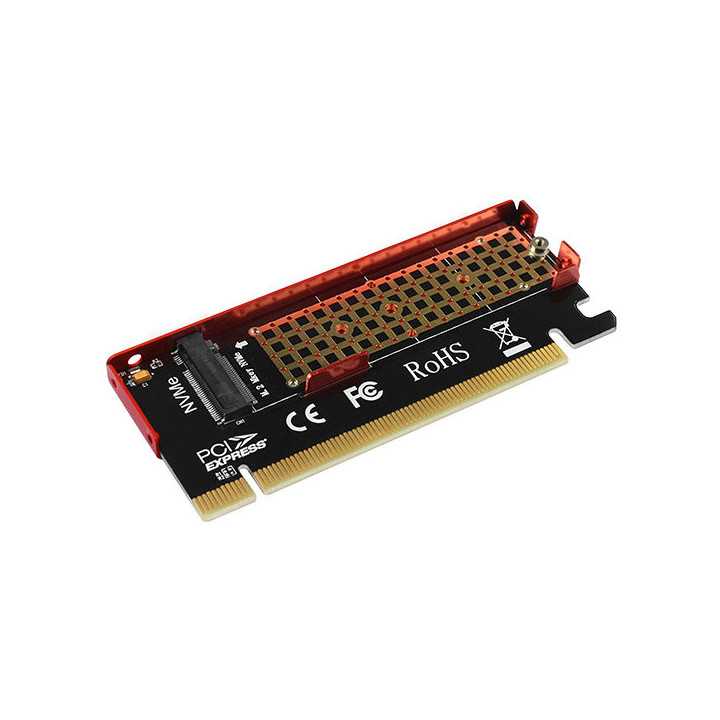 Adaptor Intern AXAGON PCEM2-S PCI-E 3.0 16x M.2 SSD NVMe Suport SSD pana la 80mm low profile Radiator Inclus