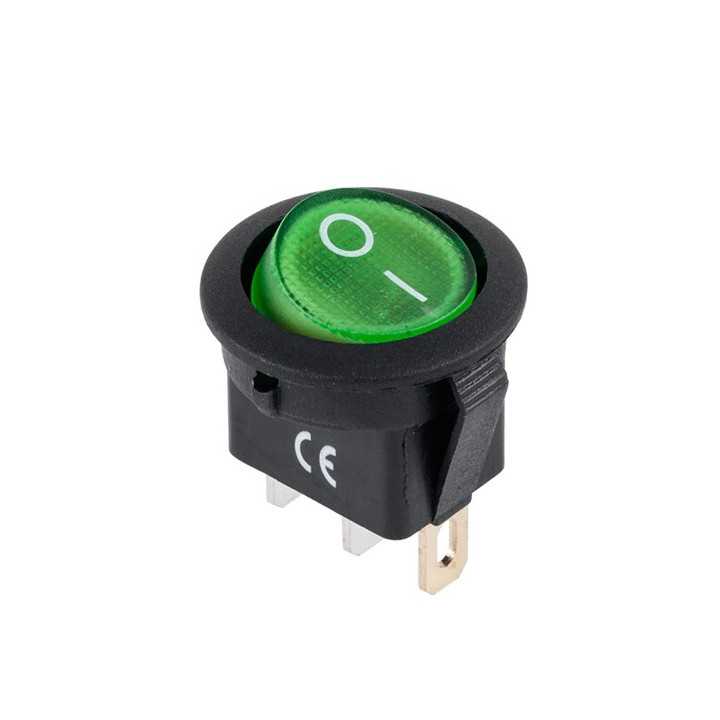 Intrerupator ON-OFF 12V 20A verde 3 pini IRS 101 cu retinere