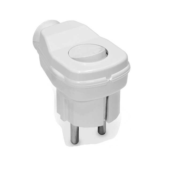 Stecher Shuko iesire laterala alb cu intrerupator WT-16U/LK/WE Plastrol