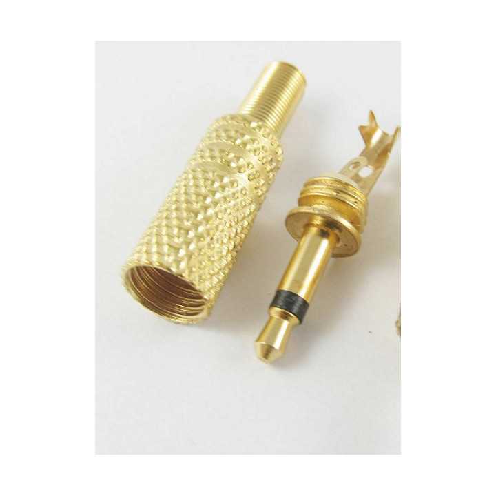 Mufa conector Jack mono 3.5mm tata auriu Nedis CAVC22980GD