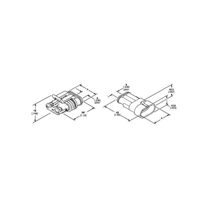 Conector cablu Superseal 1.5 tata mufa 6 pini IP67 TE Connectivity 282108-1