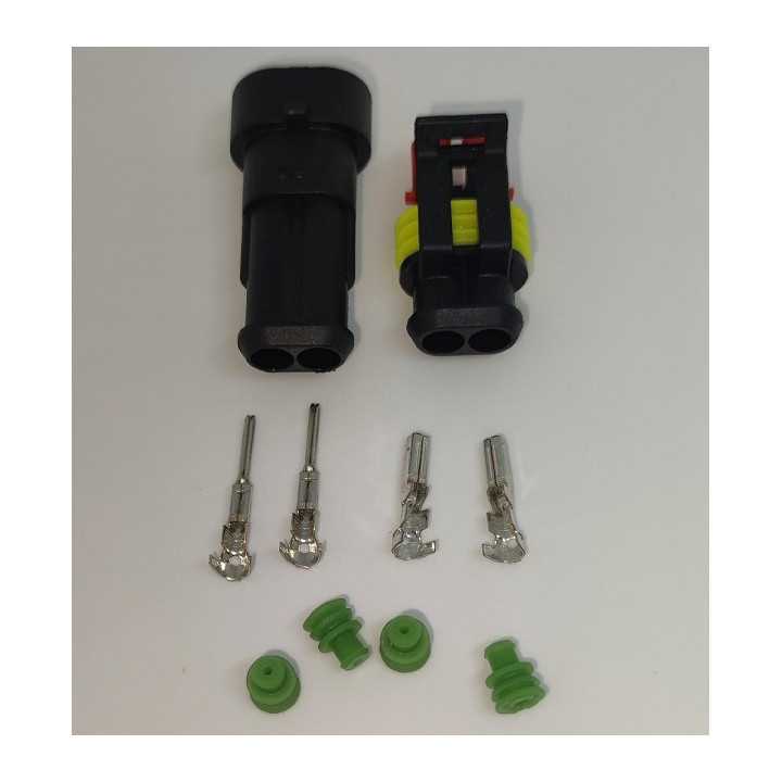 Set conectori cablu Superseal 1.5 tata-mama mufa 2 pin +4 pini inclusi + 4 garnituri incluse IP67 TE Connectivity 282104-1-SET-M