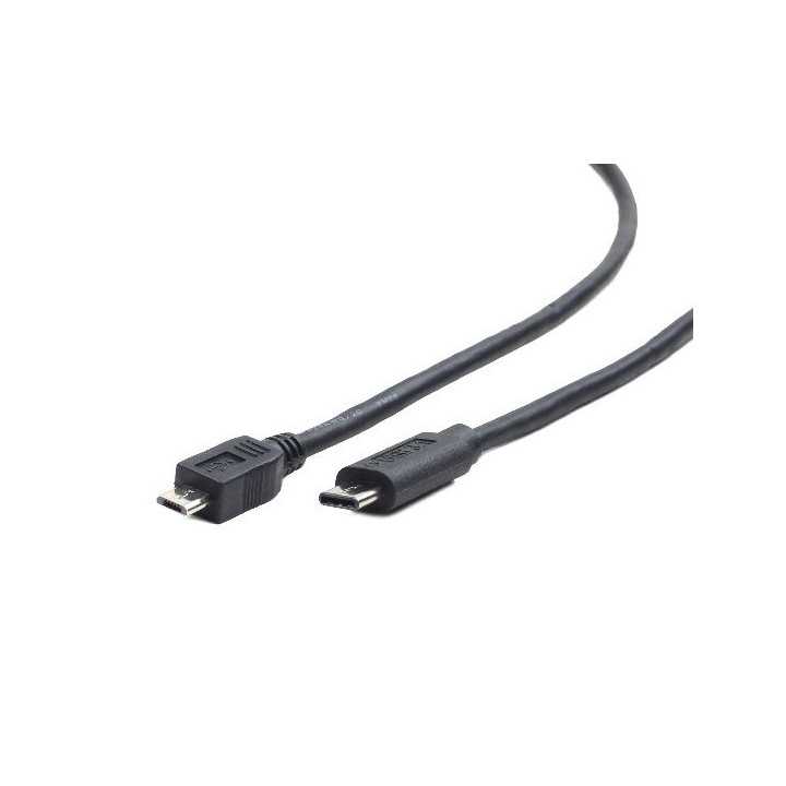 Cablu USB2.0 B micro mufa - USB type C mufa 1m negru PVC GEMBIRD CCP-USB2-MBMCM-1M