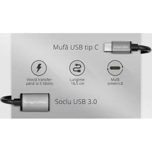 Cablu OTG USB 3.0 mama - USB Type C tata KRUGER&MATZ